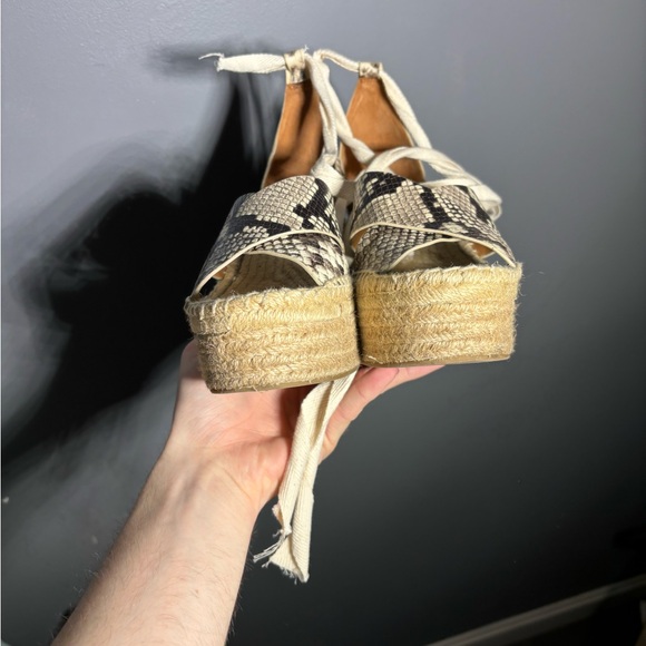 Tory Burch Selby Snake Print Espadrille Wedges Womens Size 8.5 - Picture 8 of 8